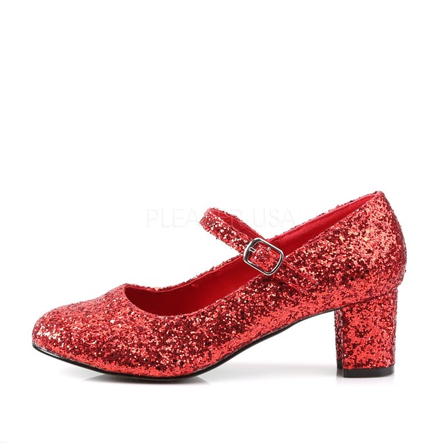 red glitter slippers