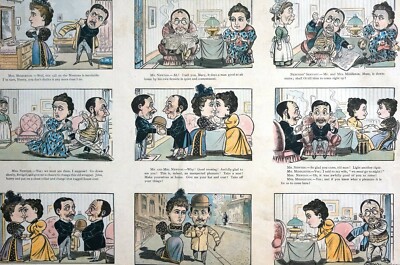 Victorian Social Norms 1895 UNEXPECTED and UNWANTED GUESTS Puck Print Cartoon