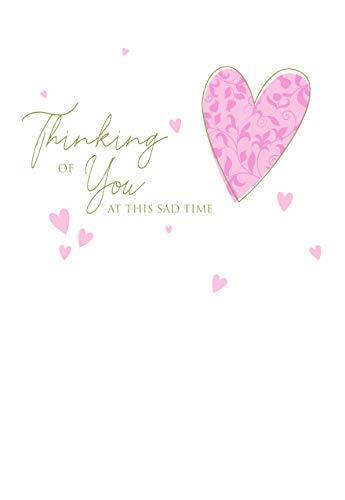 Thinking of You at This Sad Time Deepest Sympathy Condolence Card - Pink Hearts