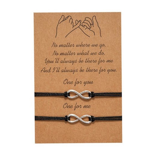 Wish You Me Gift UK Promise Bracelet Charm Card Infinity Friendship Lover Couple - Picture 9 of 11