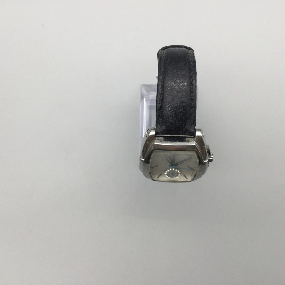 Reloj Kenneth Cole Mujer 29mm Tono Plateado Fecha Correa Cuero Negro Batería Nueva Foto 3 de 4