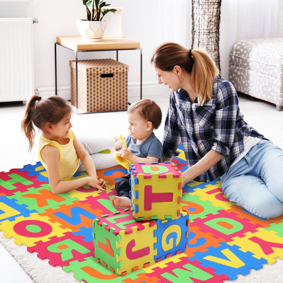 Interlocking Number Tiles Spanish Alphabet Puzzle Floor Mat Toy Baby eBay