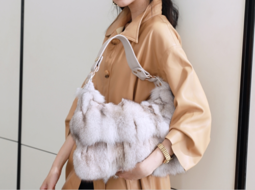 Neu echt echt Fuchspelz Pathwork Handtaschen Tasche Echtfell Handtasche Damen - Bild 35 von 35