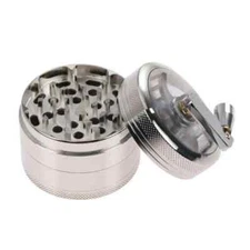 4 Peice Metal Tobacco Herb Grinder W/ Crank Handle - 5 Colors To Choose From