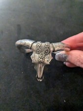 Silver skull cuff bracelet