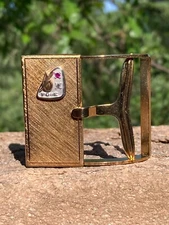 PG & E PACIFIC GAS & ELECTRIC Service Award Belt Buckle w/ 10k Pin & Ruby