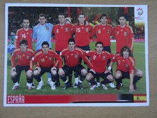 David Villa, Spanien, FC Barcelona, Panini Mannschaftsfoto, original signiert