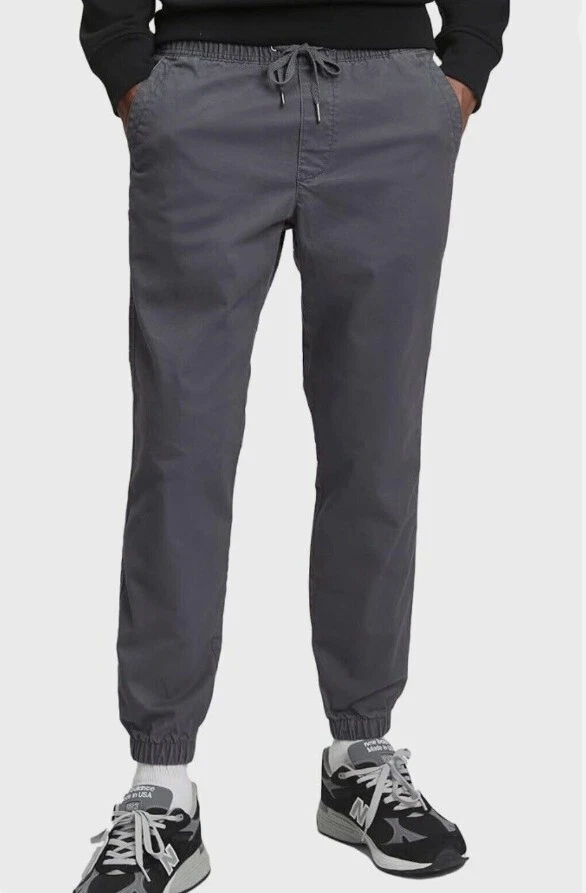 NWT Mens GapFlex Essential Joggers Slate Grey Cotton Stretch Small Tall