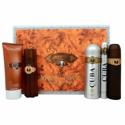 Cuba Must Have Gold 5 PCS Eau de Toilette Gift Set For Men Brand New