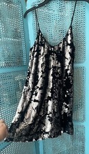 Forever 21 Mini Dress Womens Medium Black Silver Sequins Cocktail Party Mob Wife