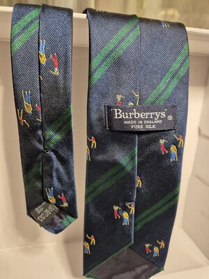 BURBERRY KRAWATTE VINTAGE MOTIV GOLFER