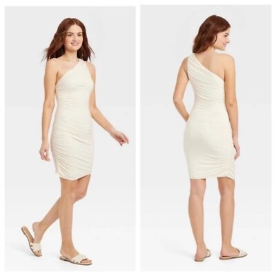 open lace back dress Sonia Draped One Shoulder Mini Dress