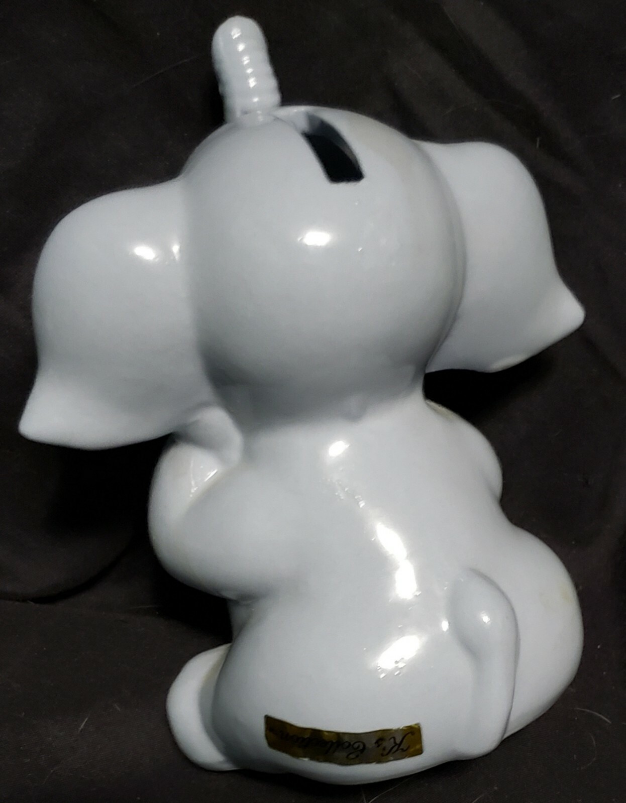 Vintage Elephant Coin Bank Raised Trunk Gray | eBay