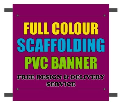 PVC GERÜST EINSEITIG BANNER SCHILDER VOLLFARBIG MIT TASCHEN & ÖSEN