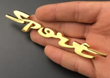 Metal Gold 3D Sport Racing Car Trunk Rear Fender Emblem Badge Decal Sticker