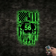 Custom Boy Baseball Metal Wall Art, Personalized Baseball Player Name Sign Wall