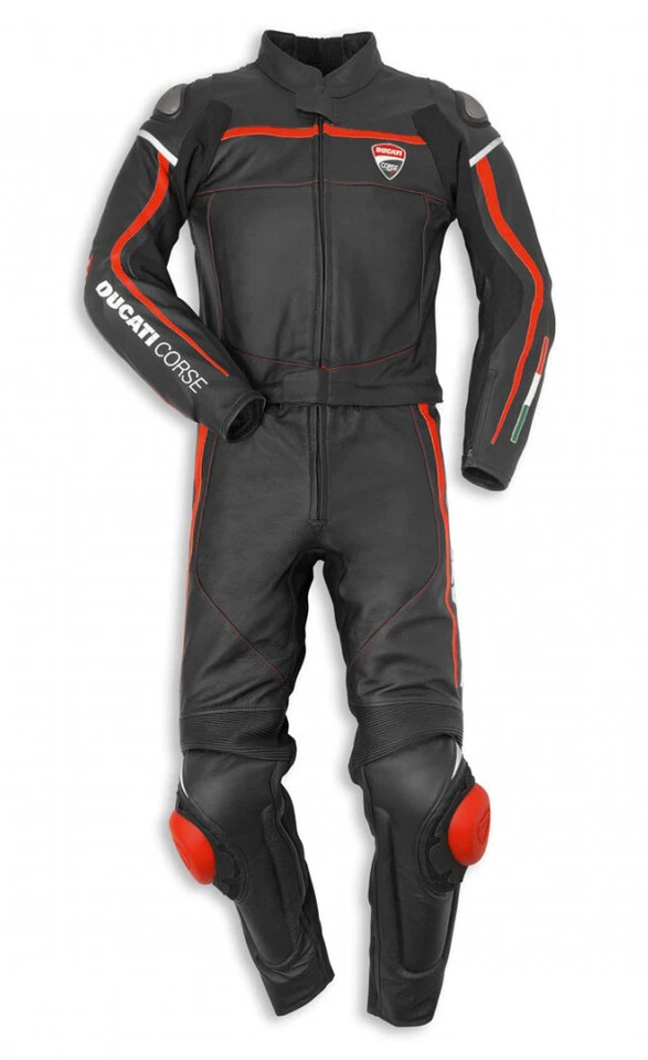 Ducati Motard Moto Balade CE Armure Véritable Cuir Courses Hommes Veste Costume - Photo 2/4