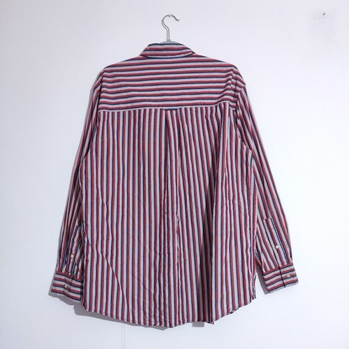 Camisa Ralph Lauren Chaps Rosa Rayas Grande Retro Manga Larga Para Hombre Informal De Colección - Imagen 10 de 13