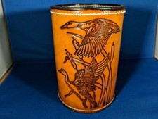 Flying Ducks Leather Mug by Elandah Leather