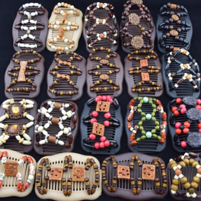 10 stk Trend African Haarklammer Hairclip Butterfly Holzdesign Haarkamm Ornament