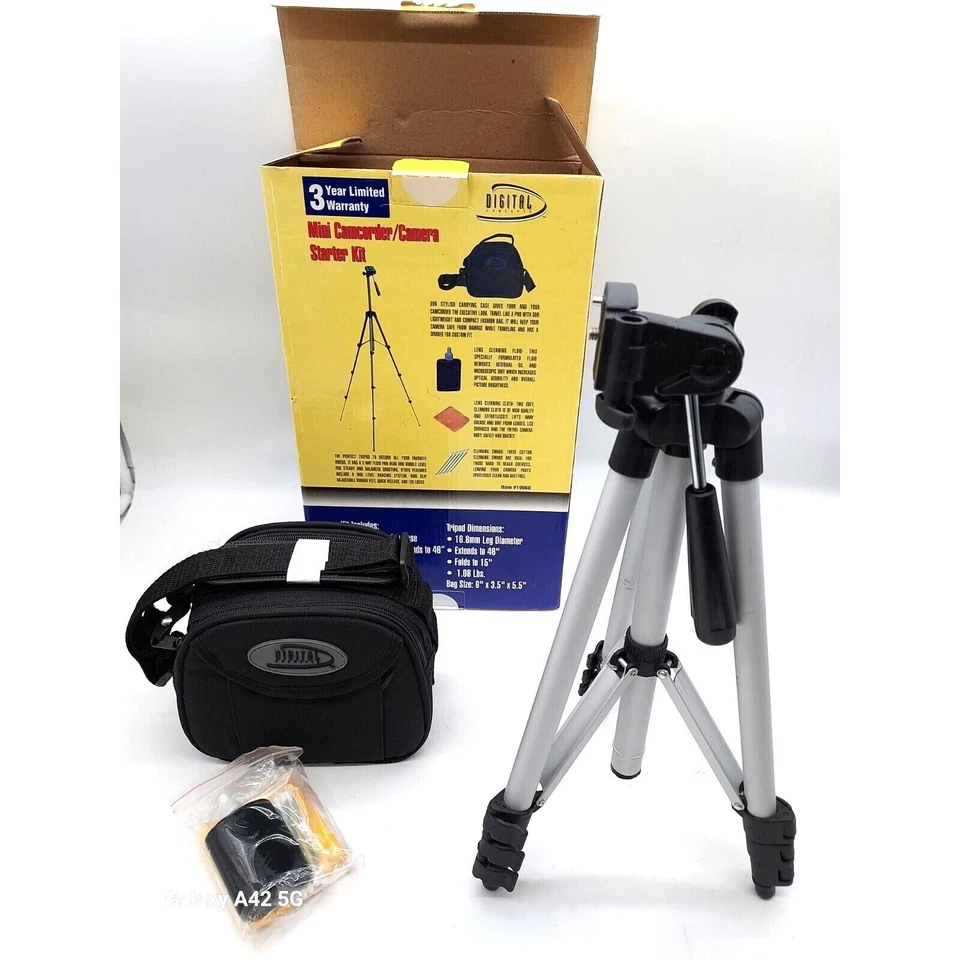 Trípode para videocámara Digital Concepts, estuche y kit de limpieza Foto 4 de 4