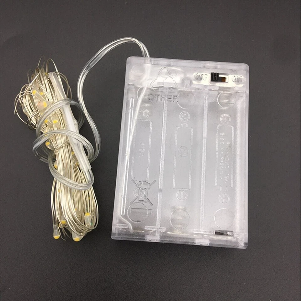 Battery Operated LED Fairy lights 2M-10M Fairy silver lights - Image 4 of 4