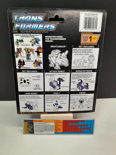 All 6 Monstructor Cardbacks Pretender Monsters 1988 Vintage G1 Transformers RARE