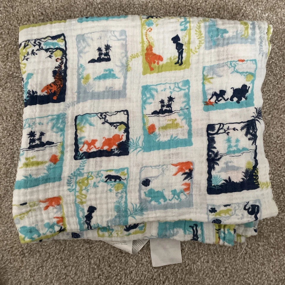 Juego de 4 mantas para bebé Aden & Anais Disney Jungle Book Foto 4 de 4