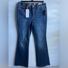 Seven7 Women's Blue High Rise Slim Flare Jean Size 12