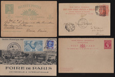 Rare Lot 4 Cartes Postales Anciennes Entiers Postaux Histoire Postale 1897-1942