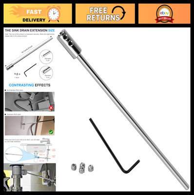 Universal Sink Drain Extension Rod - 6 Inch Pop-Up Assembly for Bathroom, Vertic