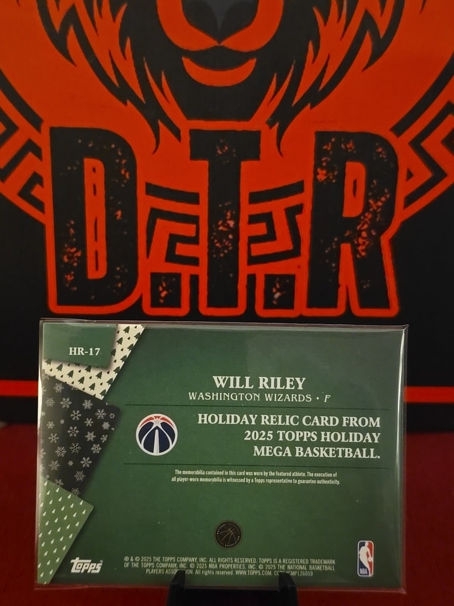wotc 2024 holiday カード 2025-26 Topps Holiday Basketball Will Riley HOLIDAY RELIC Wizards