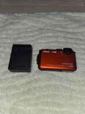 Nikon COOLPIX AW100 Orange Compact Digital Camera Tested Working Japan