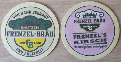 4 beer mats Frenzel-Bräu Bautzen Frenzel's Cherry