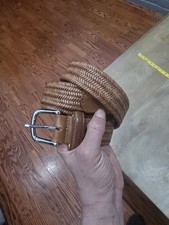 Bucks Club Braided Leather Belt - Made in USA - Tan - Size 36"
