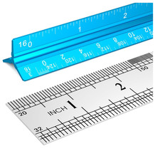 Architectural Scale Ruler 12 Inch, Aluminum Architect Ruler  Metal Ruler Set, I