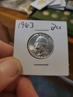 1963 Washington Quarter BU Brilliant Uncirculated 90% Silver .1808 Troy oz