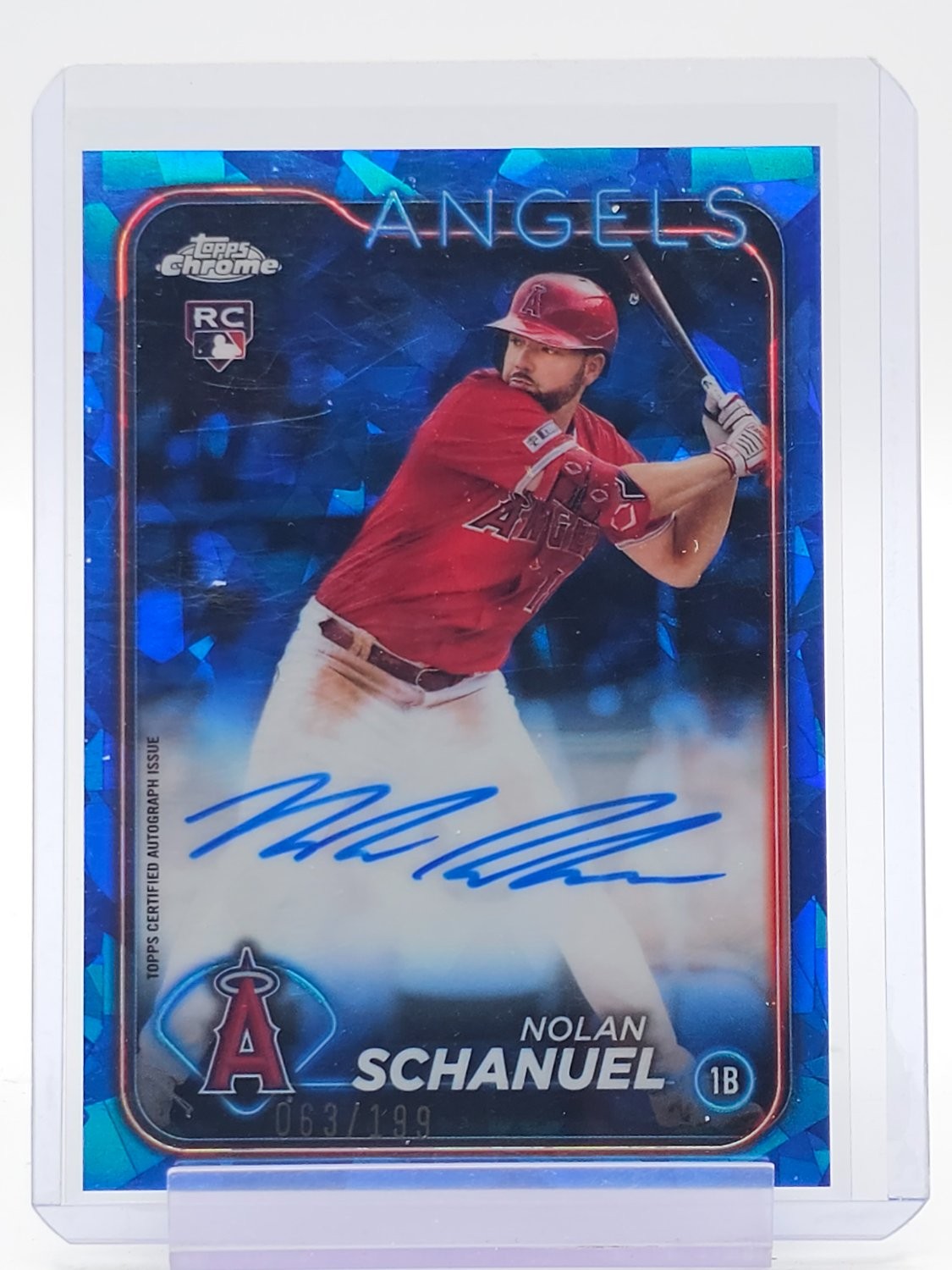 NOLAN SCHANUEL 2024 TOPPS CHROME SAPPHIRE UPDATE ROOKIE RC AUTO /199 Q7505