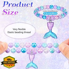 Ecally Mermaid Beaded Bracelets, 24 Pcs Party Favors for Girls