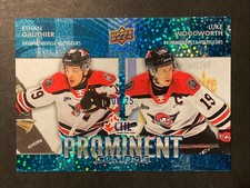 2024-25 UPPER DECK CHL GAUTHIER/WOODWORTH PC-12 PROMINENT COMBOS BLUE /25 SSP