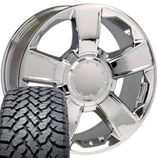 20x8.5 Chrome 5651 Rims 27555r20 At Tires Set 6x139.7 30et 20x8.5 Chrome 5651 Rims 27555r20 At Tires Set 6x139.7 30et