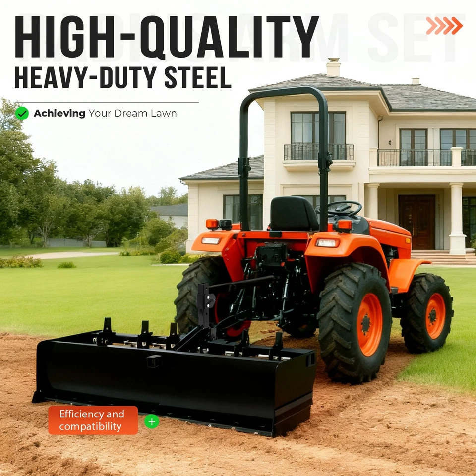 Raspador de lâmina de caixa de aço revestido a pó 55" com 6 hastes escarificadoras para gato 0 e gato 1 - Imagem 4 de 4