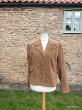 Wallace Sacks Women's Brown 🟤 Suede Leather Jacket Size 16 UK