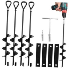 18-Inch Ground Anchors Screw In Heavy Duty, 4 Pack Trampoline Anchors Stakes
