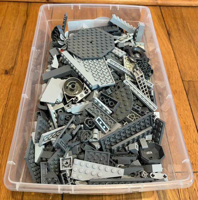 4 lbs Lego Lot Mostly Gray Lego Bricks Good Mix Good Condition