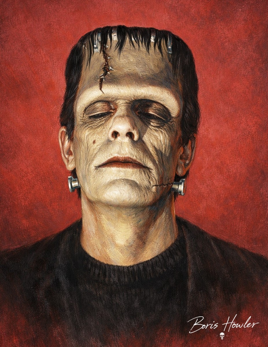 Boris Howler GLENN STRANGE FRANKENSTEIN 8.5X11 Art Print SIGNED