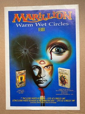 MARILLION WARM WET CIRCLES MEMORABILIA original music press adver from 1987 - th