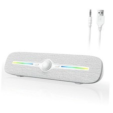 R90 Bluetooth Computer Speakers for Desktop, USB Powered 3.5mm AUX PC White