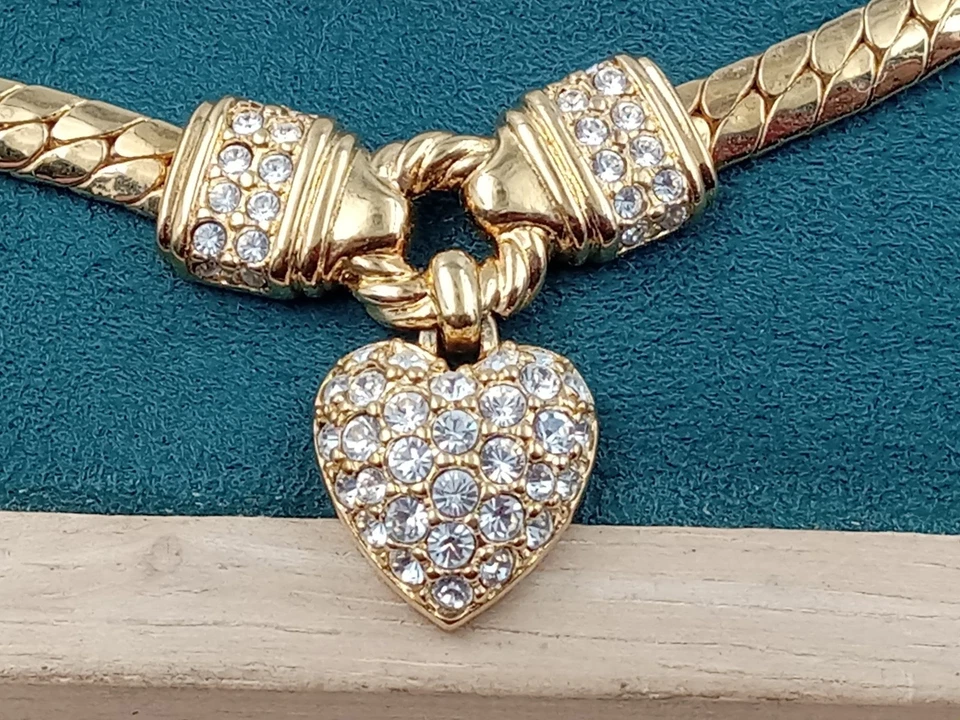 NWT Swarovski Savvy Crystal Gold Tone Heart Pendant & 16" Necklace - Image 2 of 4