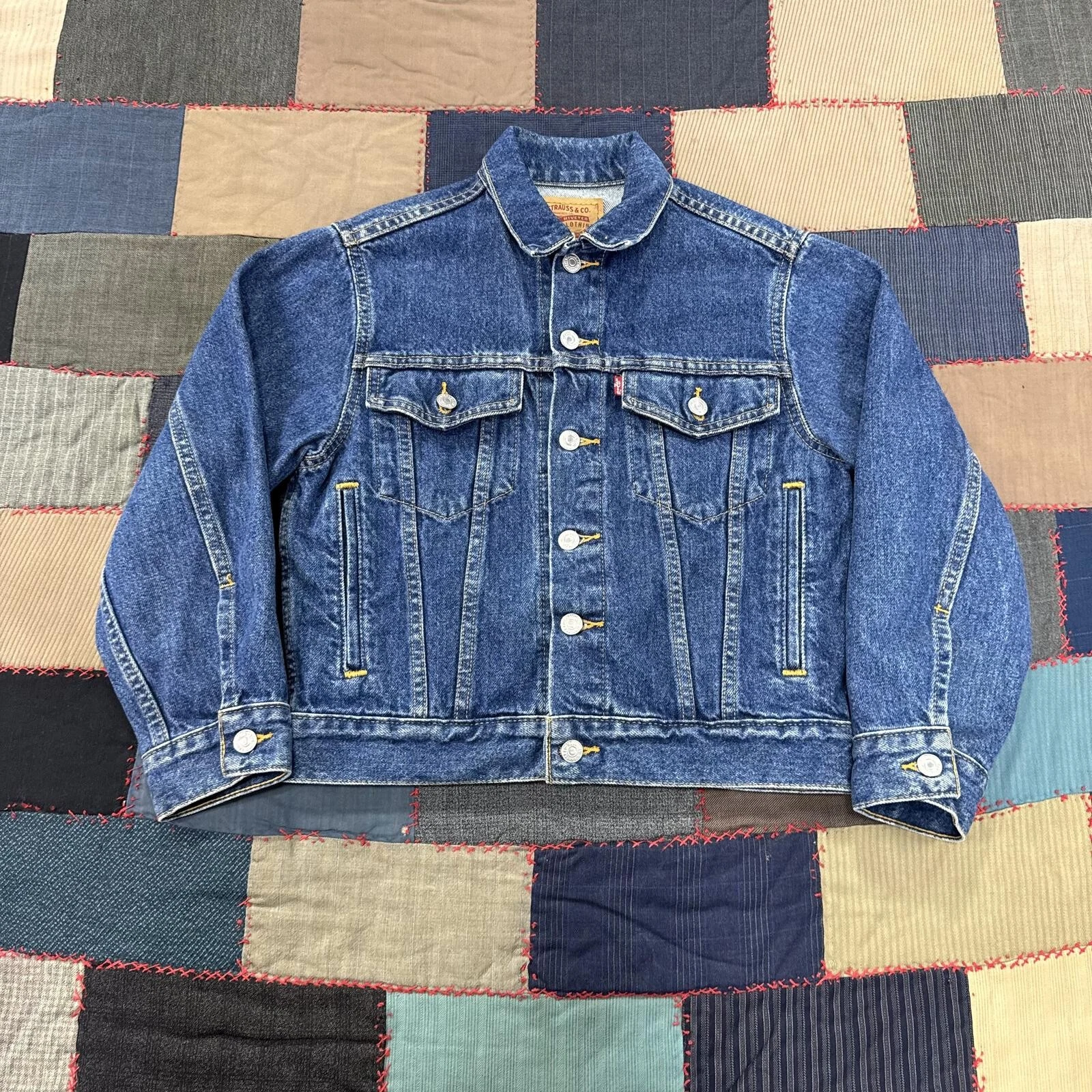 Vintage 1993 Levi's Trucker Jacket Men's Blue Denim Long Sleeve Classic- Small